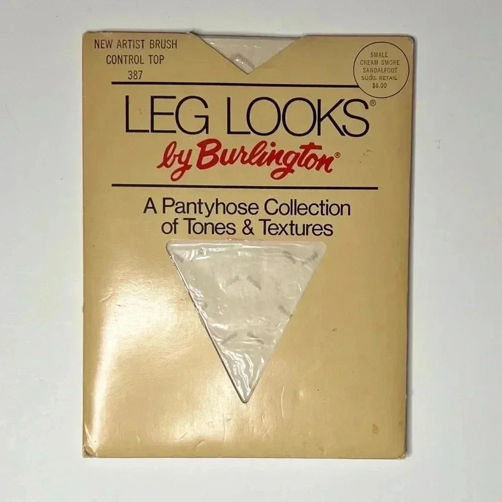Vintage Leg Looks by Burlington 387 Cream Smoke Sandalfoot S Pantyhose
